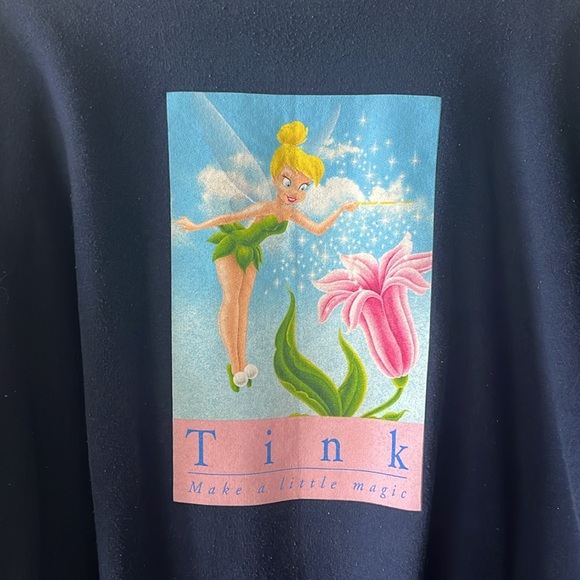 Tinkerbell Crewneck Pullover Sweatshirt Hoodie Tinker Bell Fairy Disney - Picture 2 of 5